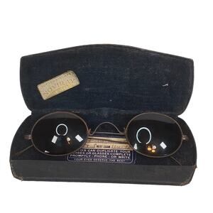 Antique Wire Framed Sunglasses Tinted Noviray Lenses Victorian Deco Lennon